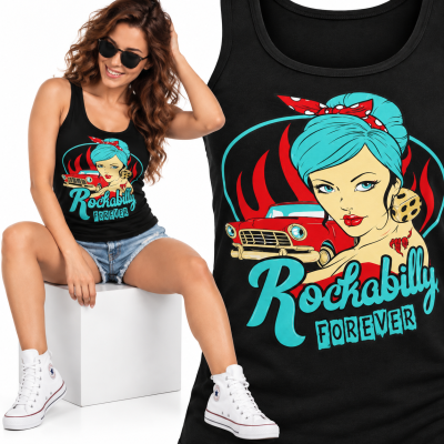 TANK TOP DAMSKI HORROR  ROCKABILLY PIN UP GIRL